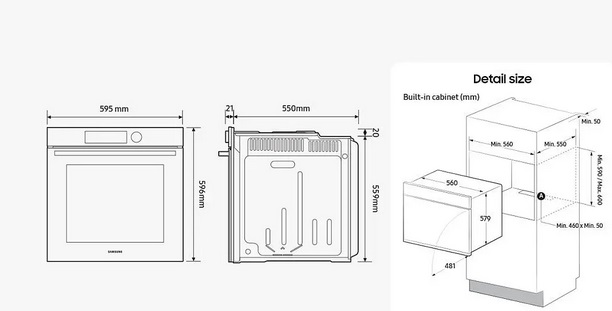 HORNO ELECTRICO DE VAPOR NATURAL STEAM 76L CON WIFI - SAMSUNG [NV7B4040VAS]
