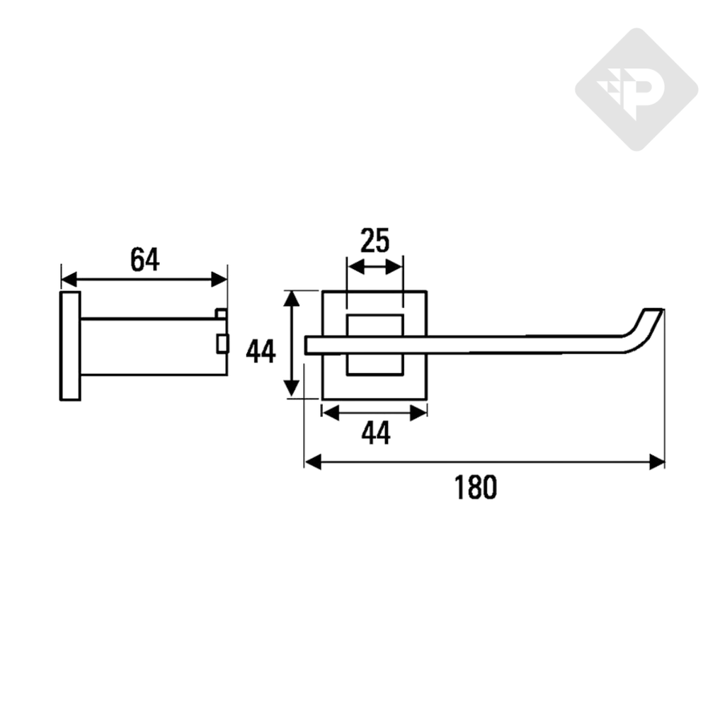 ACCESORIO PORTA ROLLO GEOMETRY CROMO -  HIDROMET [02861CRCR]