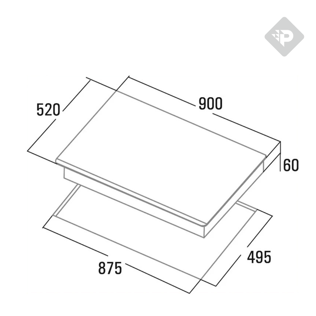ANAFE DE INDUCCION DE 5 ZONAS CON DETECCION DE ZONAS Y BISEL FRONTAL NEGRO DE 90cm - NODOR [ISN9223BK]