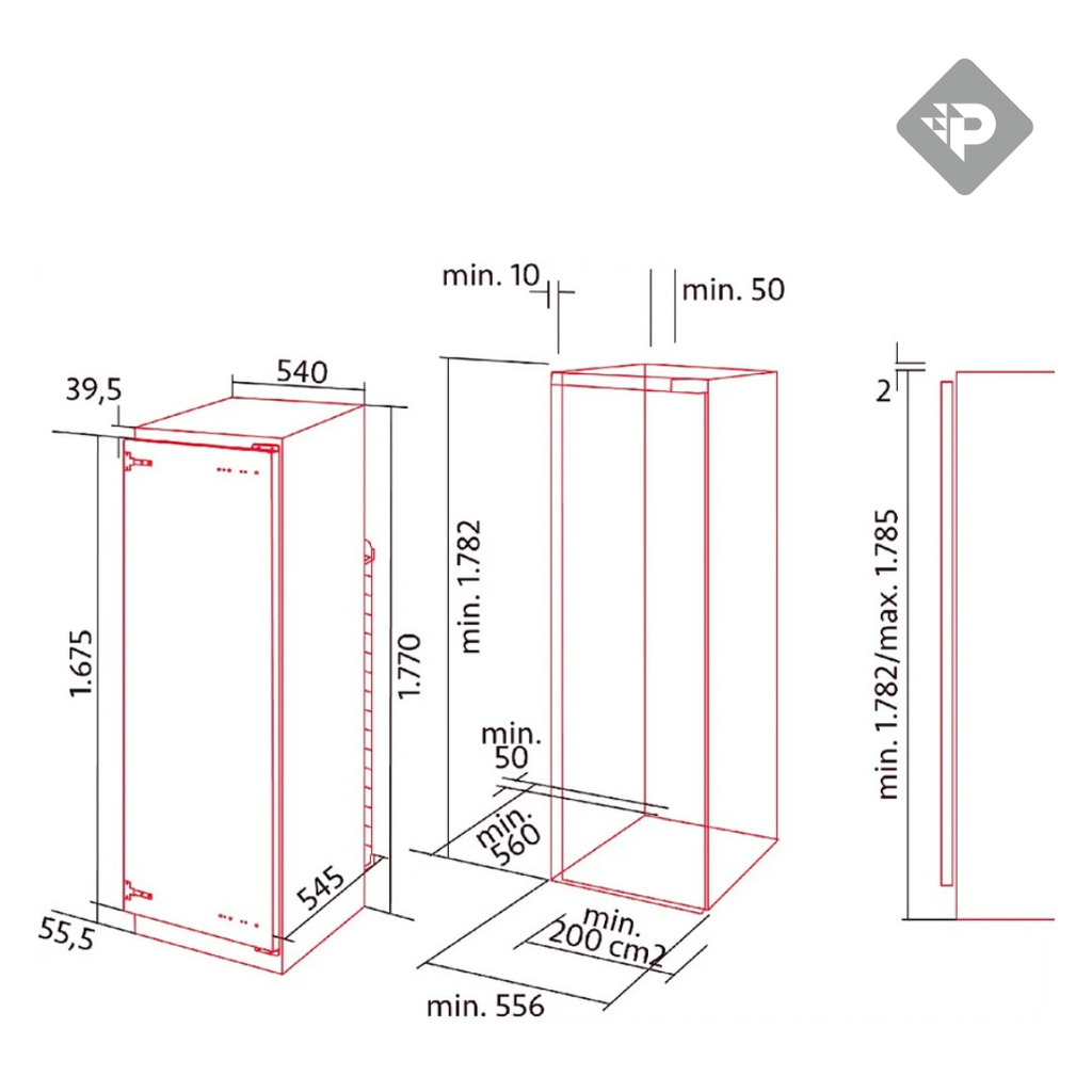 FREEZER NOFROST 203lts PANELABLE DE 60 CM - EFICIENCIA B - NODOR [ICE-TNF-177BI]