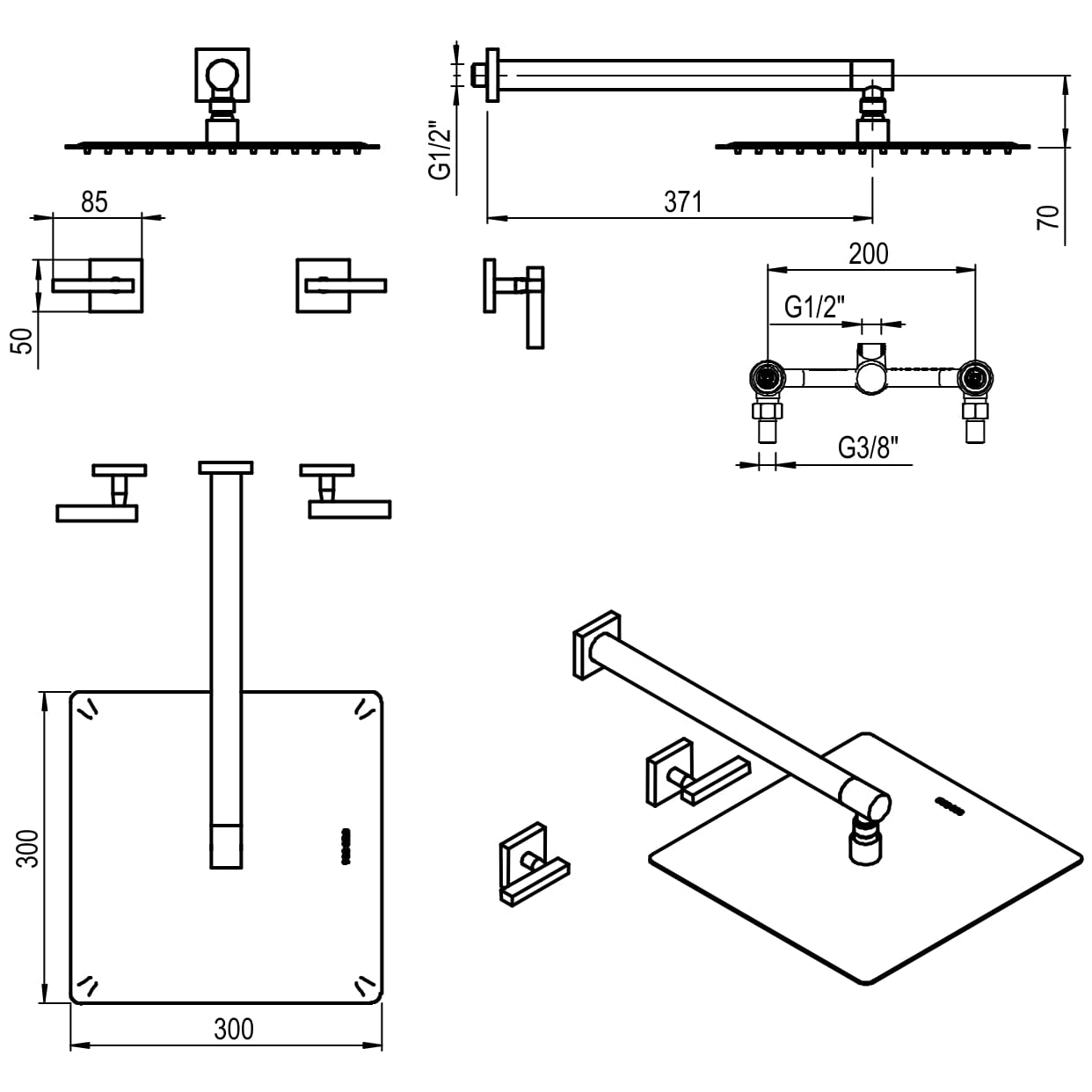 GRIFERIA BICOMANDO DUCHA SIN TRANSFERENCIA BLOCK LEVER CROMO HIDROMET – 10 AÑOS DE GARANTÍA [03409CRCR]