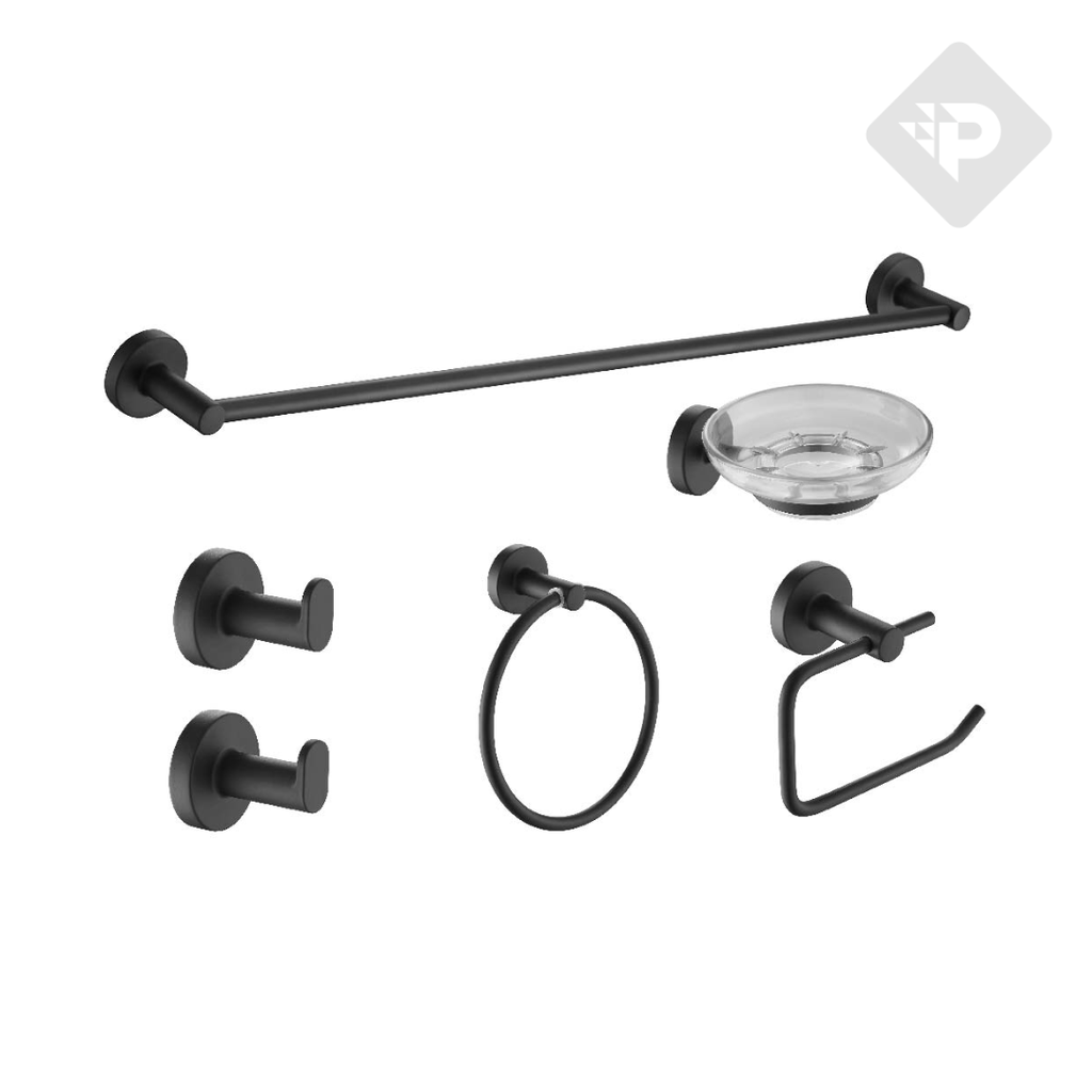 ACCESORIOS SET SENSUS 6 PIEZAS NEGRO - PIAZZA [73229NE]