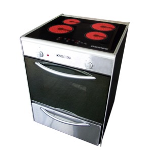 COCINA ELÉCTRICA CEVX 60CM VITROCERÁMICA 4 PUNTOS DE COCCIÓN TIMER GRILL CAJÓN PARRILLA CONTROL TOUCH ACERO INOXIDABLE - DOMEC [51048]