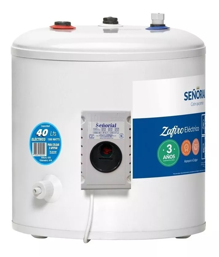 TERMOTANQUE ELÉCTRICO ZAFIRO 40l 230v PARA COLGAR CONEXIÓN SUPERIOR - SEÑORIAL [TESZ-40]