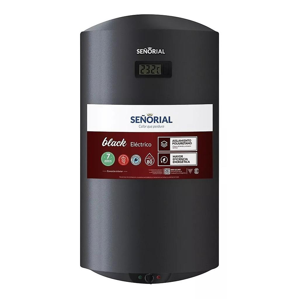TERMOTANQUE ELÉCTRICO BLACK 80l 220v PARA COLGAR/APOYAR CONEXIÓN SUPERIOR/INFERIOR - SEÑORIAL [TSBE-80]