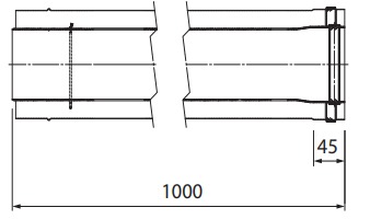 EXTENCION TUBO M-H Ø100/150 L1000 OPTIMA CONDENS - PEISA [10001554]