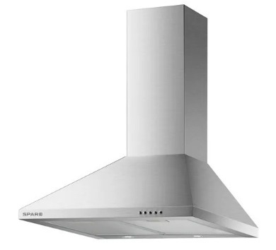 CAMPANA QUADRA 60CM - 1 MOTOR - TURBINA DOBLE - 3 VELOCIDADES - ABSORCION 350M3/H - SOLO SALIDA EXTERIOR - ACERO - SPAR [1860-000]