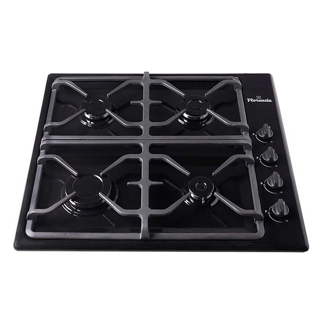 ANAFE MULTIGAS 4 HORNALLAS CON REJILLAS DE HIERRO - NEGRO - FLORENCIA [FLOR6747N]