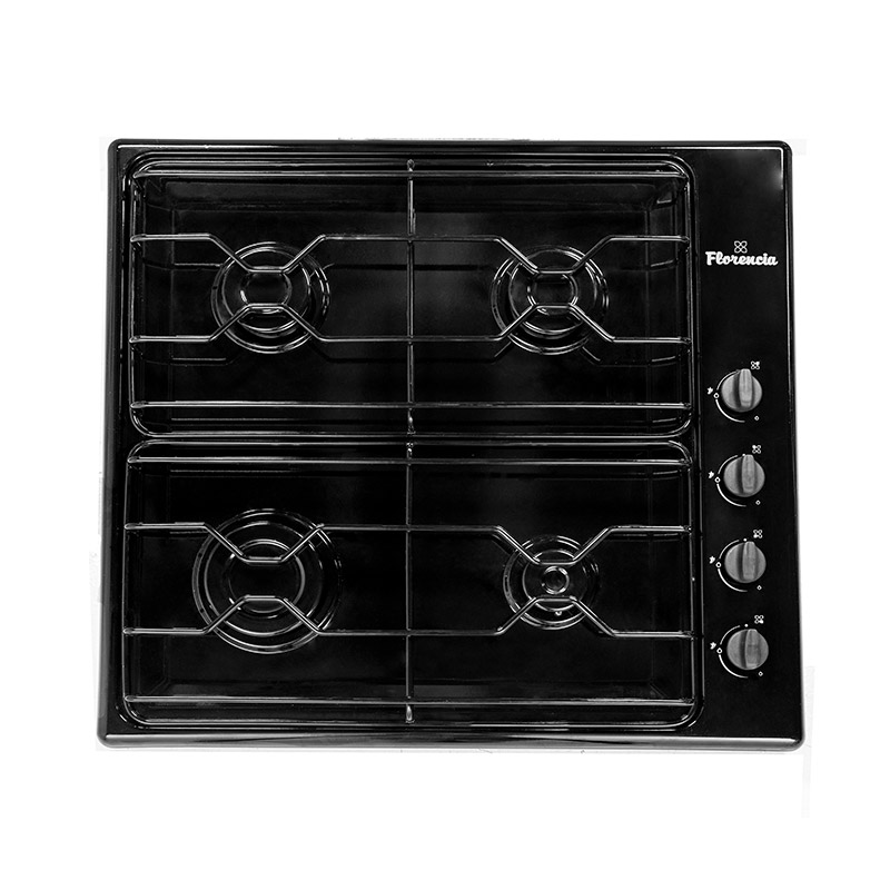 ANAFE MULTIGAS 4 HORNALLAS CON REJILLAS DE ALAMBRE ESMALTADAS - NEGRO - FLORENCIA [FLOR6737N]
