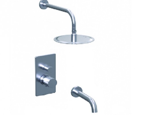 DUCHA EMBUTIDA MONOCOMANDO CON TRANSFERENCIA TEXTURE - CROMO - HIDROMET [9803CRCR]