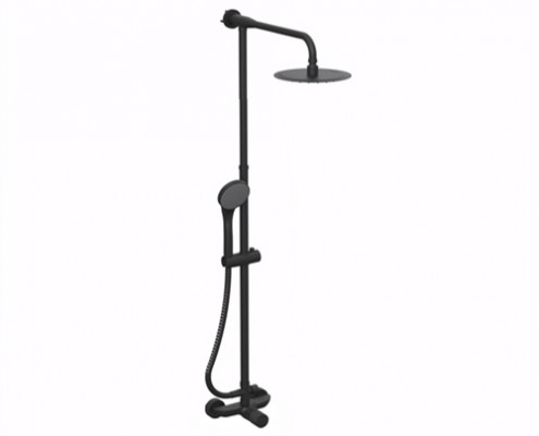 DUCHA EXTERIOR MONOCOMANDO CON TRANSFERENCIA Y BARRAL TEXTURE - NEGRO - HIDROMET [9805NEGR]