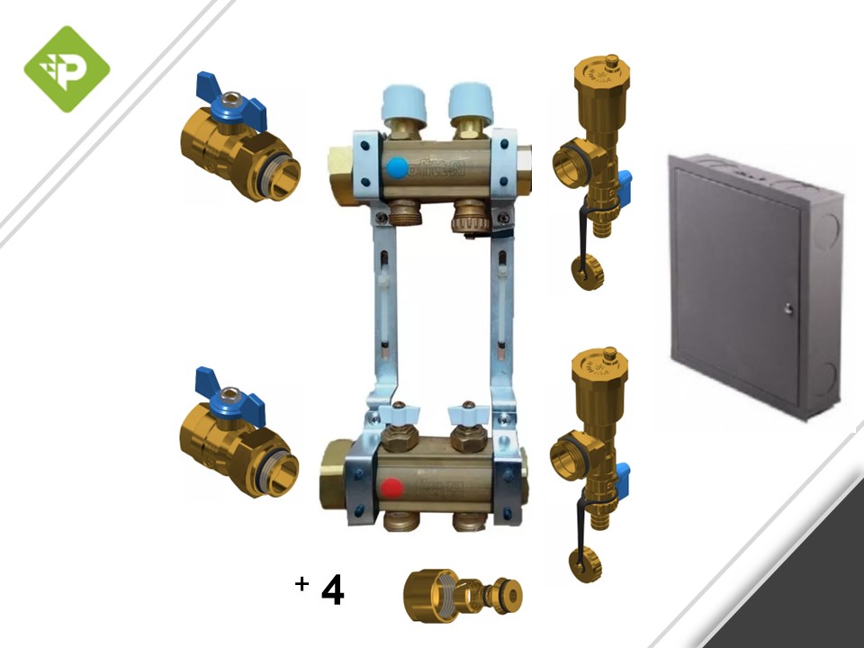 PACK COLECTOR COMPLETO 2 CIRCUITOS - GIACOMINI - CON GABINETE Y CURVATUBO (copia)