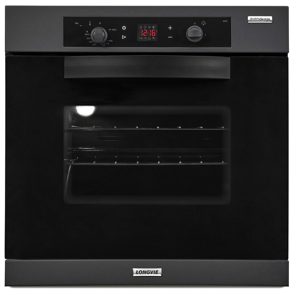 HORNO A GAS 68,5LTS - EFICIENCIA ENERGÉTICA A++ - CON GRILL, TIMER, TERMOSTATO Y ENCENDIDO ELÉCTRICO - 60X60CM - NEGRO - LONGVIE [H6900GT]