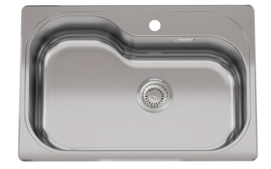 PILETA SIMPLE LUXOR COMPACT SI71 - ACERO 304  - PULIDO ESTANDAR -  JOHNSON [LUXOR SI71 A]