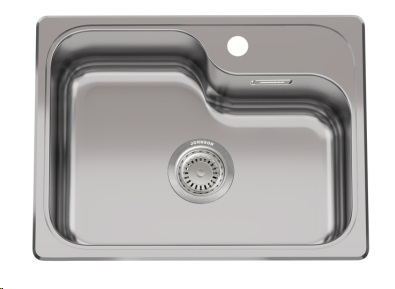 PILETA SIMPLE LUXOR MINI SI55 ACERO -  JOHNSON [LUXOR SI55 A]