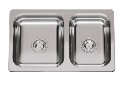 PILETA DOBLE R 63/18 F - SOPAPA 
 CESTILLO ACERO - JOHNSON [R 63/18 F]