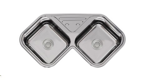 PILETA DOBLE AXA D78 ACERO - JOHNSON [AXAD78A]