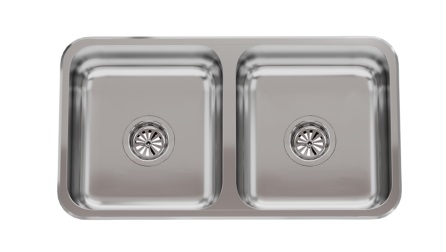 PILETA DOBLE CC 37 - SOPAPA 
AMERICANA -  ACERO 430 304 - JOHNSON [CC 37]