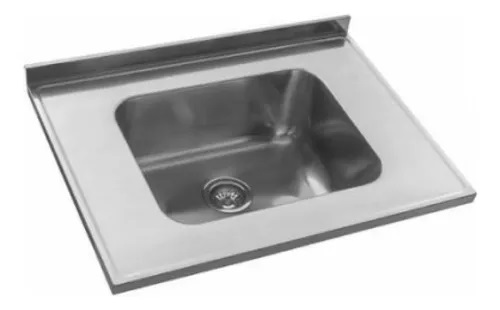MESADA CON PILETA LN50N 80CM - SOPAPA CESTILLO - ACERO 304  - JOHNSON [Mesada 80 con LN]
