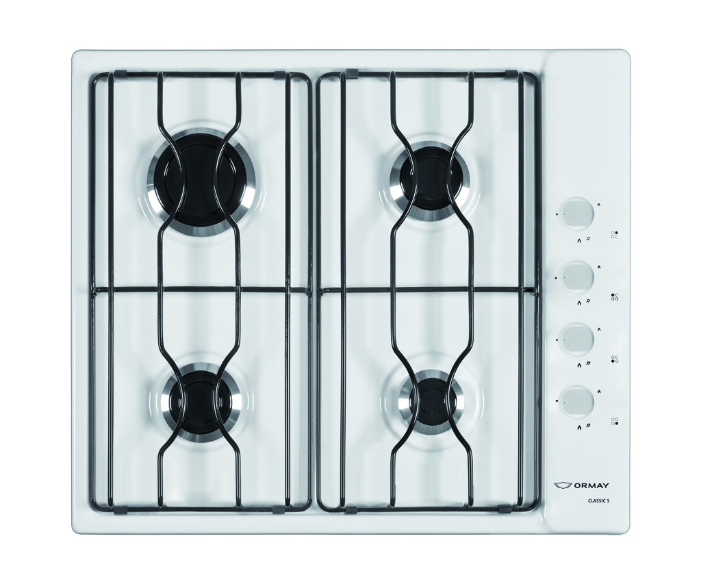 ANAFE MULTIGAS 4 HORNALLAS CON REJILLAS DE ALAMBRE  - EFICIENCIA ENERGÉNITCA A+  - BLANCO - ORMAY [CLASSIC S]