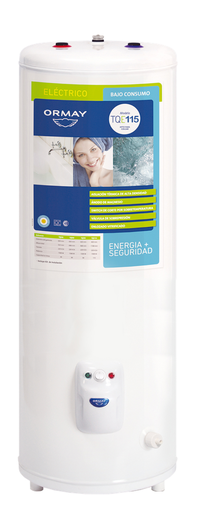 TERMOTANQUE ELÉCTRICO 115LTS - CONEXION SUPERIOR -  ORMAY [TQE 115]