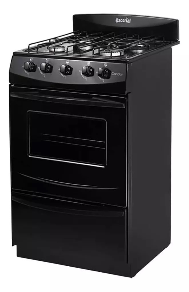 COCINA A GAS NATURALCANDOR  - 4 HORANALLAS 50 CM NEGROO - ESCORIAL [CAN51NN]