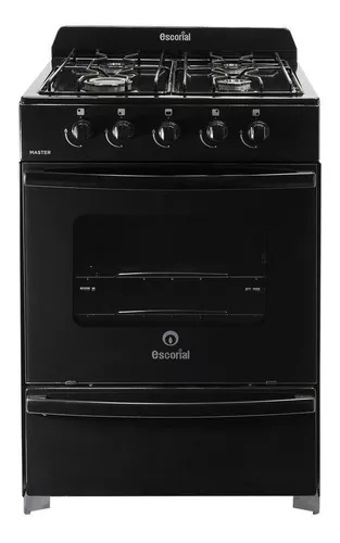 COCINA A GAS LICUADO MASTER CLASIC - 4 HORANALLAS 56 CM NEGRO - ESCORIAL  [MASCL56NL]
