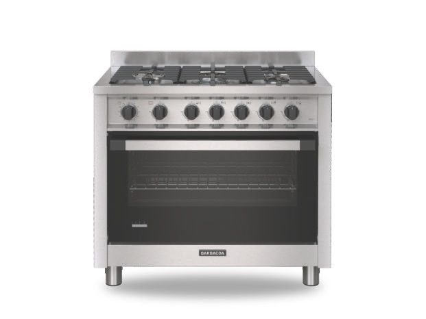 COCINA MULTIGAS 5 HORNALLAS - TRES NIVELES DE COCIÓN - VIDRIO DOBLE TEMPLADO- REJILLAS DE FUNDICIÓN ESMALTADAS  - ORMAY [B-90 T]