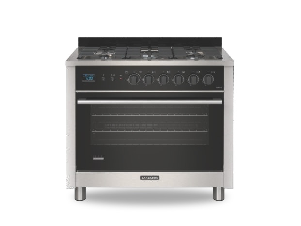 COCINA MULTIGAS 5 HORNALLAS - TRES NIVELES DE COCIÓN - VIDRIO DOBLE  TEMPLADO- REJILLAS DE FUNDICIÓN ESMALTADAS  - ORMAY [B-90 DG]