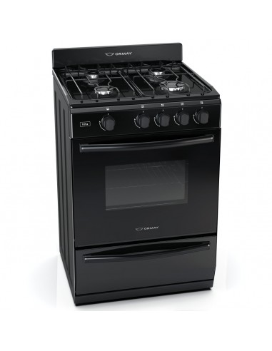 COCINA LUMA MULTIGAS 4 HORNALLAS CON REJILLAS DIVIDIDAS  - EFICIENCIA ENERGÉNITCA A+ - NEGRO - ORMAY 