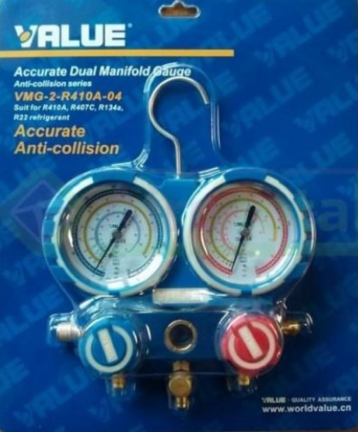 BLISTER MANIFOLD R410/407/22/134 CON MANGUERAS 150cm VMG-2-410A-03 - VALUE