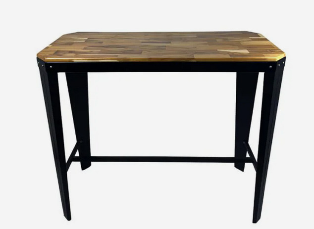 MESA 120 RUNKO - NEGRA CON MADERA - TROMEN [06-000-055]