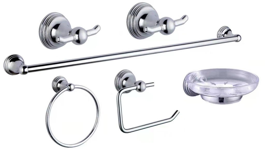 SET ACCESORIOS 6 PIEZAS KISS PLUS - CROMO - PIAZZA [50063111]