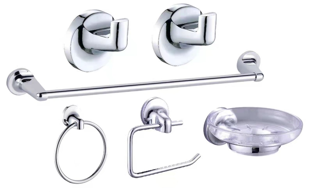 SET ACCESORIOS 6 PIEZAS NOVA - CROMO - PIAZZA [50066111	]