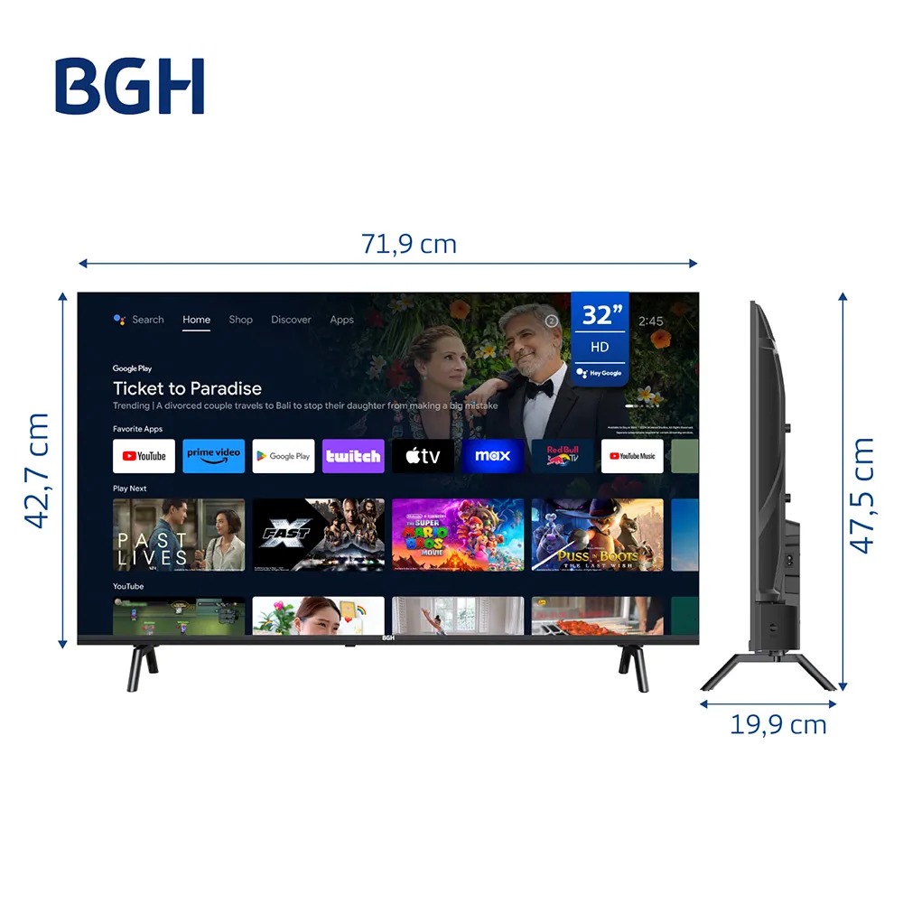 TELEVISOR 32" SMART VIDAA - BGH [B3225H5 ] (copia)