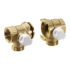 PAR DE ELEMENTOS EXTREMOS DE COLECTOR MODULAR CON VÁLVULA DE CORTE MANUAL 1"x16xDN25 R585TY105 GIACOMINI