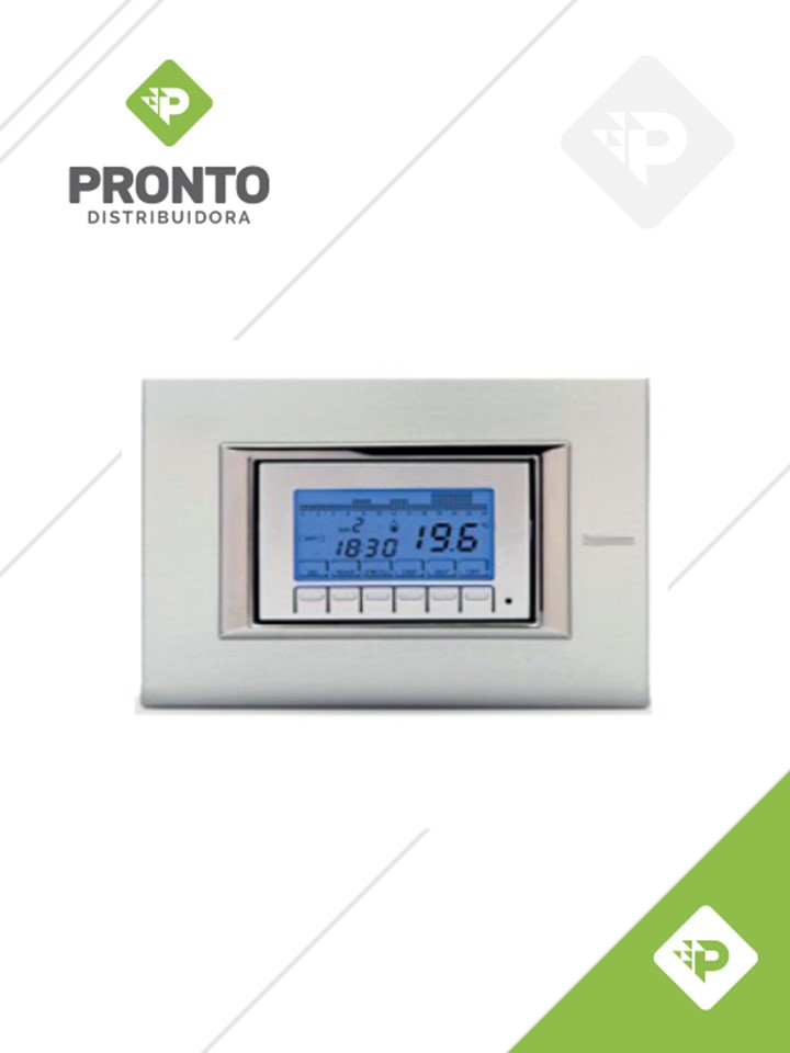 CRONOTERMÓSTATO AMBIENTE SEMANAL, INSTALACIÓN EMPOTRADA EN CAJA DE 3 MÓDULOS CON TENSIÓN DE RED 230VAC, 50HZ. COD. K490IY001 GIACOMINI