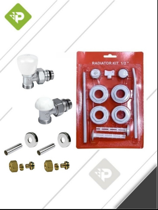 PACK TERMOSTATIZABLE COMPLETO SIN CABEZAL - INSTALACION RADIADOR - GIACOMINI - AJUSTE MECÁNICO (copia)