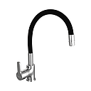 GRIFERIA COCINA MONOCOMANDO GOURMET PIAZZA EMBLEM - NEGRA - FLEXIBLE