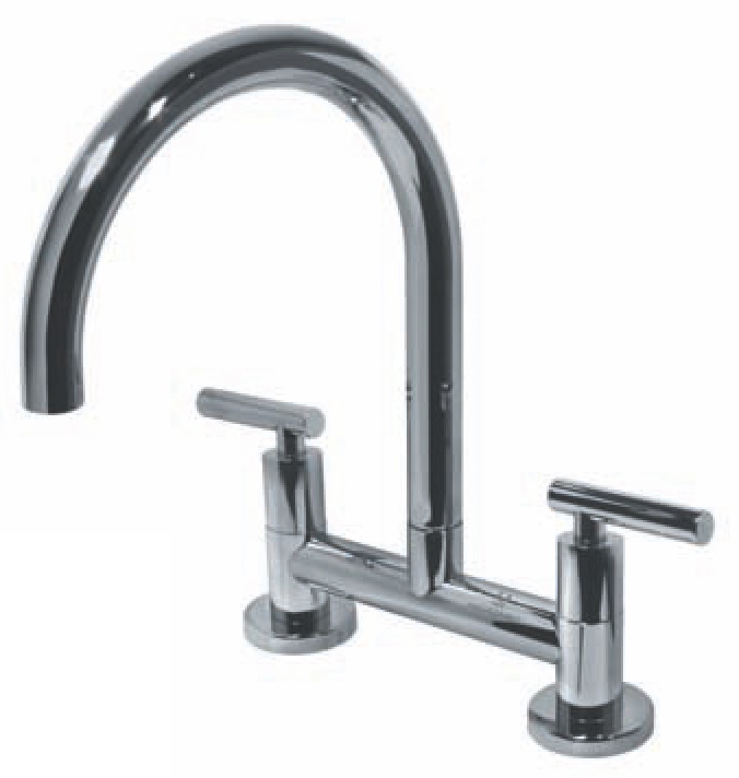 GRIFERIA MESADA COCINA BICOMANDO SUN LEVER HIDROMET - PICO CURVO - CROMO - 10 AÑOS DE GARANTIA