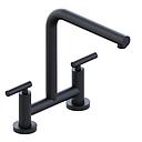 GRIFERIA MESADA COCINA BICOMANDO SUN LEVER HIDROMET - PICO RECTO - BLACK - 10 AÑOS DE GARANTIA