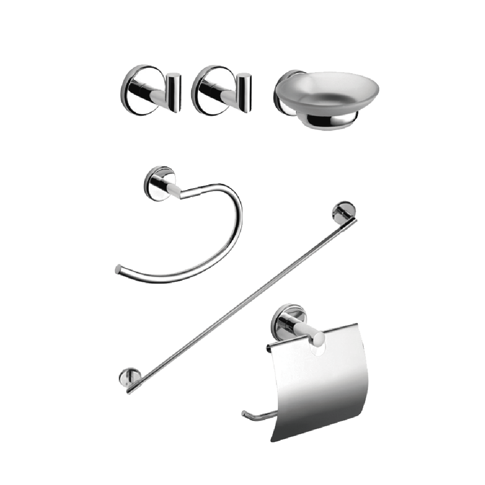 SET ACCESORIOS 6 PIEZAS PIAZZA DOT - JUEGO KIT BAÑO - 1 AÑO DE GARANTIA