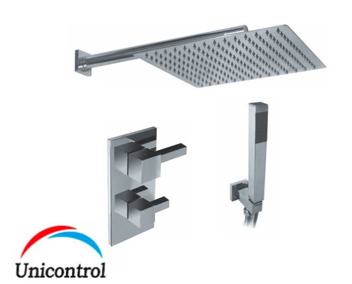 GRIFERIA DUCHA 2 VIAS CON DUCHADOR MONOCOMANDO ONE BLOCK HIDROMET - CROMO - 10 AÑOS DE GARANTIA [3505CRCR]