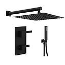 GRIFERIA DUCHA 2 VIAS CON DUCHADOR MONOCOMANDO ONE BLOCK HIDROMET - BLACK - 10 AÑOS DE GARANTIA [3505NEGR]