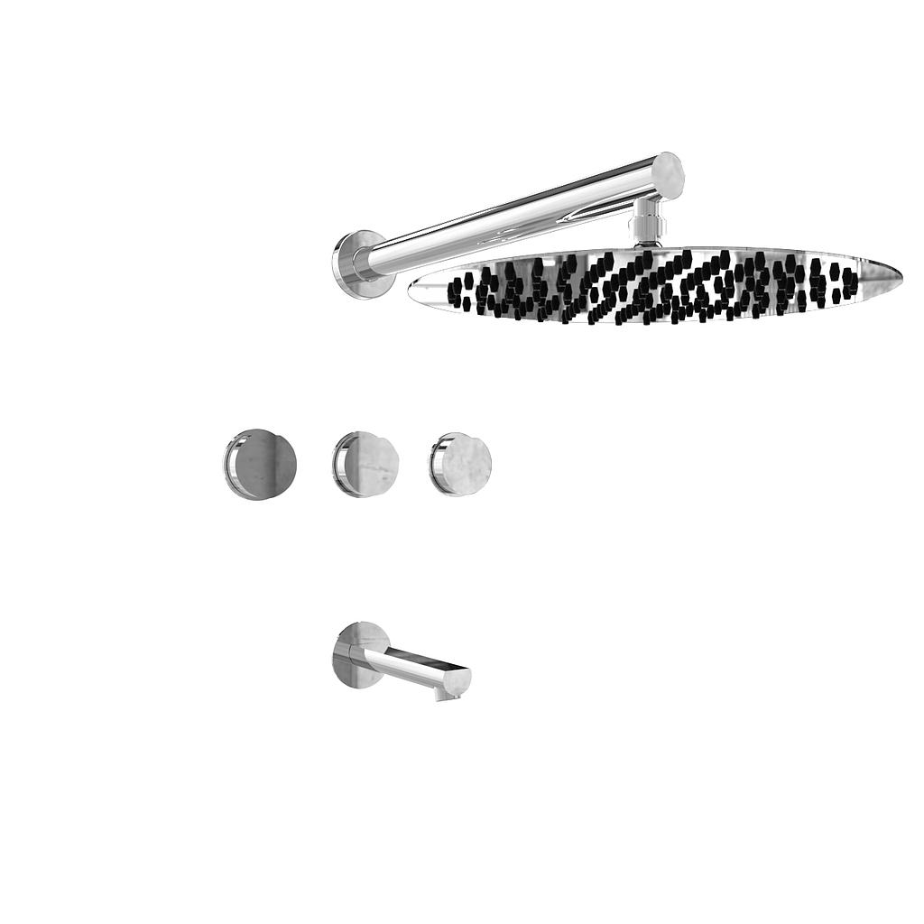 GRIFERÍA DUCHA BICOMANDO CON TRANSFERENCIA LUXURY CROMO - HIDROMET - 10 AÑOS DE GARANTÍA [15008CRCR]