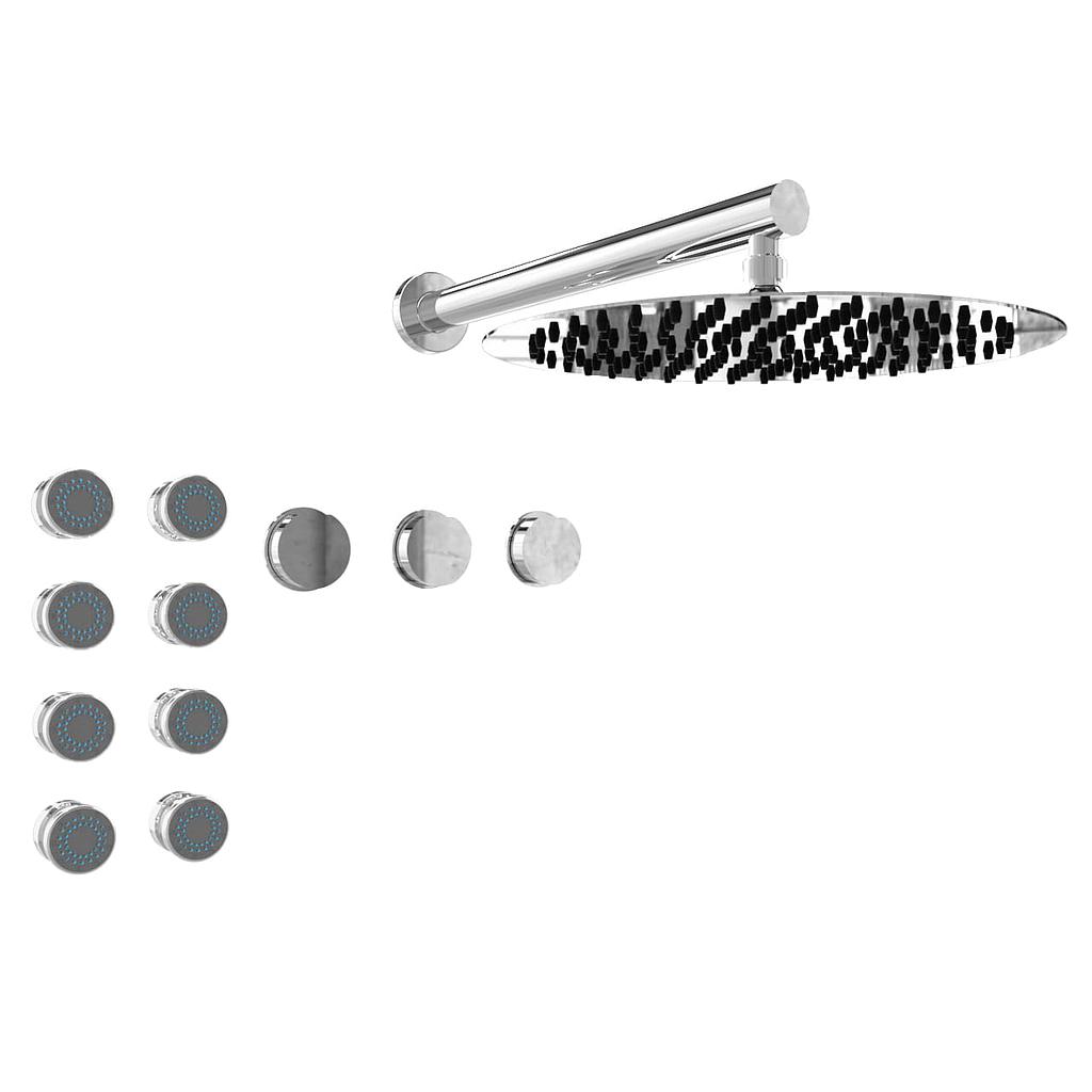 GRIFERIA BICOMANDO DUCHA 2 VIAS CON TRANSFERENCIA CON ESCOCESA LUXURY CROMO HIDROMET – 10 AÑOS DE GARANTÍA [15067CRCR]