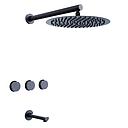 GRIFERIA BICOMANDO DUCHA CON TRANSFERENCIA LUXURY BLACK HIDROMET – 10 AÑOS DE GARANTÍA [15008NEGR]