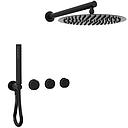 GRIFERIA BICOMANDO DUCHA 2 VIAS CON TRANSFERENCIA CON DUCHADOR LUXURY BLACK HIDROMET – 10 AÑOS DE GARANTÍA [15053NEGR]