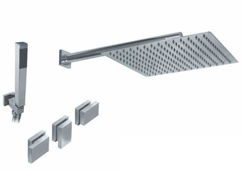 GRIFERIA BICOMANDO DUCHA 2 VIAS CON TRANSFERENCIA CON DUCHADOR BLOCK PLANE CROMO HIDROMET – 10 AÑOS DE GARANTÍA [34053CRCR]