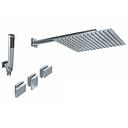 GRIFERIA BICOMANDO DUCHA 2 VIAS CON TRANSFERENCIA CON DUCHADOR BLOCK PLANE CROMO HIDROMET – 10 AÑOS DE GARANTÍA [34053CRCR]